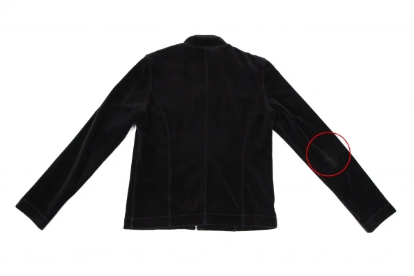 マドモアゼルノンノンMademoiselle NON NON ワンポイント刺繍ベロアトラックジャケット 黒38M K-110983_012