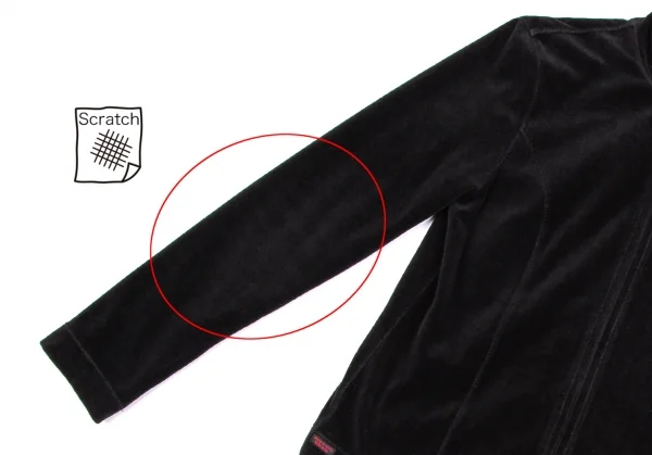 マドモアゼルノンノンMademoiselle NON NON ワンポイント刺繍ベロアトラックジャケット 黒38M K-110983_007