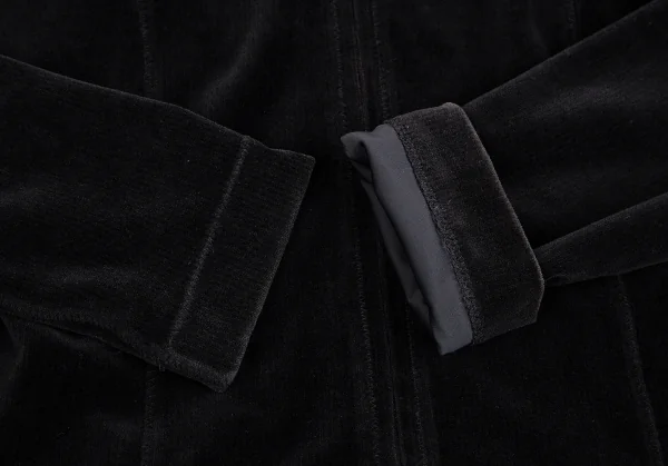 マドモアゼルノンノンMademoiselle NON NON ワンポイント刺繍ベロアトラックジャケット 黒38M K-110983_008