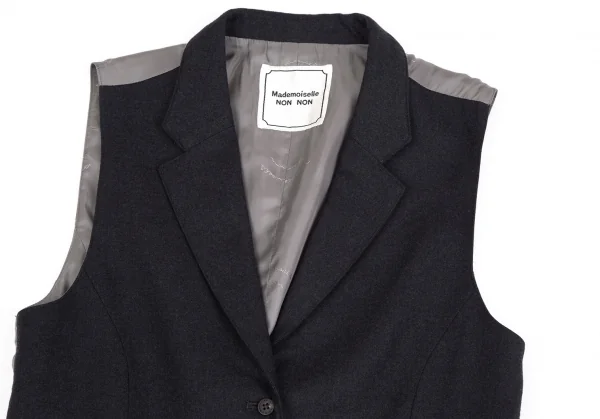 マドモアゼルノンノンMademoiselle NON NON ウールノッチドラペルジレベスト チャコールM位 K-110988_003