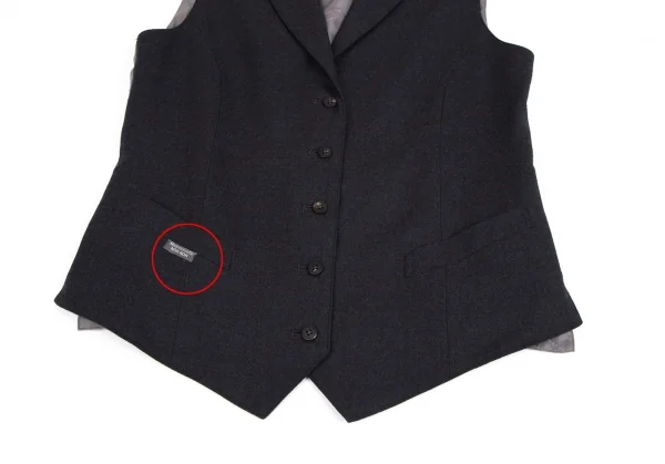 マドモアゼルノンノンMademoiselle NON NON ウールノッチドラペルジレベスト チャコールM位 K-110988_005