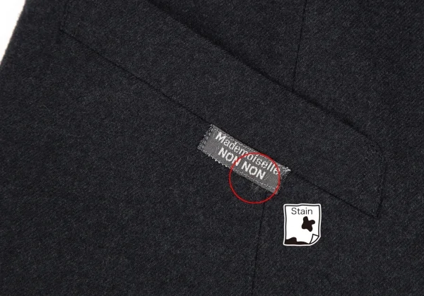 マドモアゼルノンノンMademoiselle NON NON ウールノッチドラペルジレベスト チャコールM位 K-110988_006
