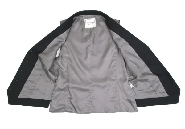 マドモアゼルノンノンMademoiselle NON NON ウールノッチドラペルジレベスト チャコールM位 K-110988_008