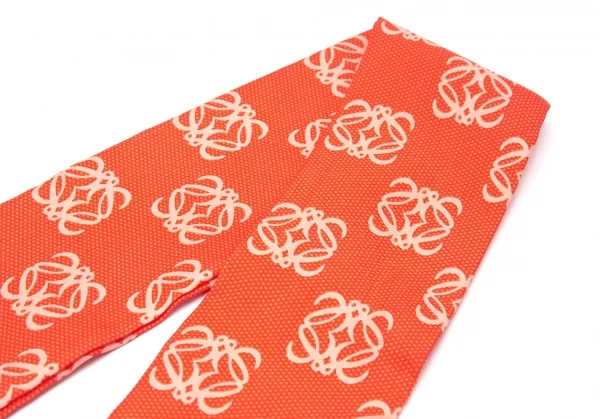 ロエべLOEWE シルク総柄細スカーフ 赤 K-110999_004