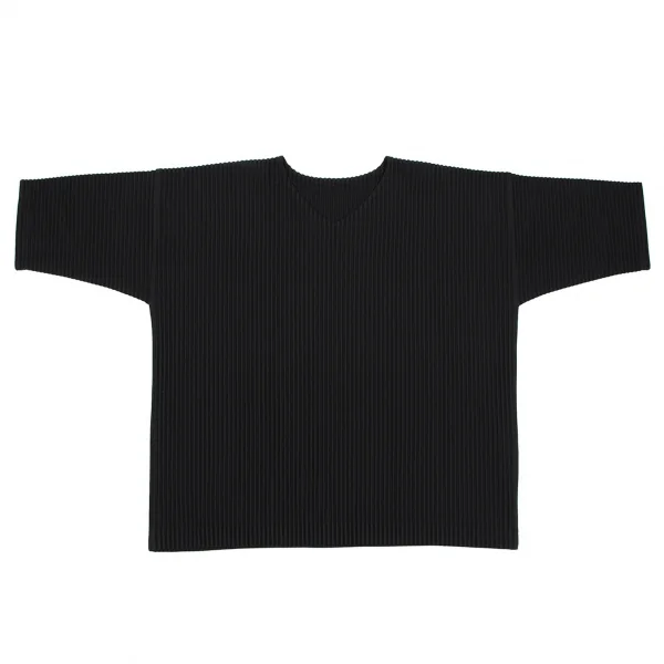 オムプリッセ イッセイ ミヤケHOMME PLISSE ISSEY MIYAKE プリーツVネックカットソー 黒3 K-111005_001