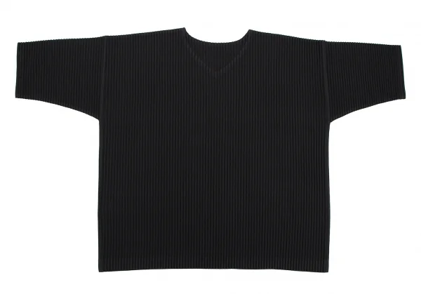オムプリッセ イッセイ ミヤケHOMME PLISSE ISSEY MIYAKE プリーツVネックカットソー 黒3 K-111005_008