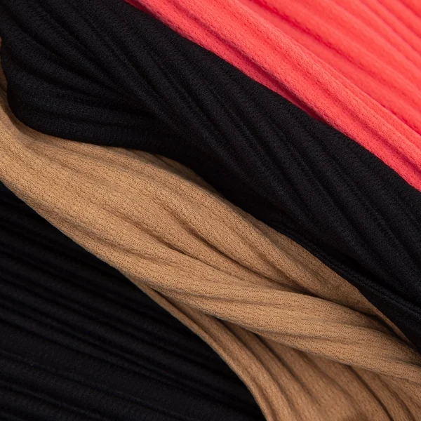 オムプリッセ イッセイ ミヤケHOMME PLISSE ISSEY MIYAKE 配色切替プリーツカットソー 黒ベージュF K-111007_011