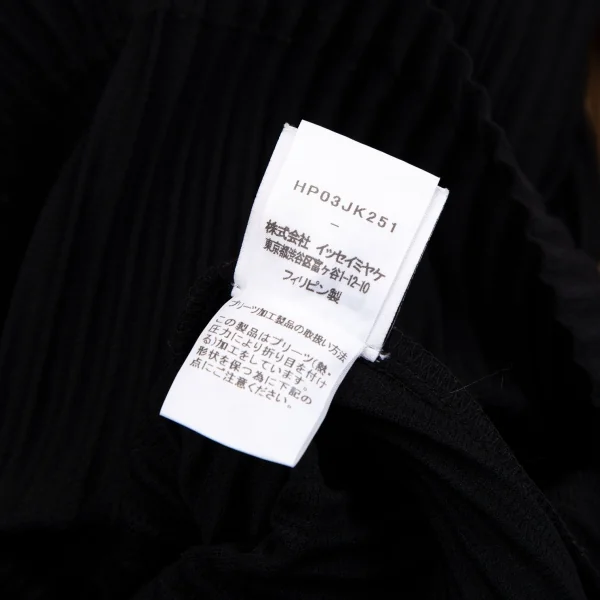 オムプリッセ イッセイ ミヤケHOMME PLISSE ISSEY MIYAKE 配色切替プリーツカットソー 黒ベージュF K-111007_012