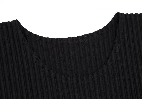 オムプリッセ イッセイ ミヤケHOMME PLISSE ISSEY MIYAKE 配色切替プリーツカットソー 黒ベージュF K-111007_004