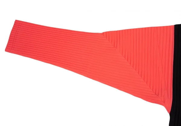 オムプリッセ イッセイ ミヤケHOMME PLISSE ISSEY MIYAKE 配色切替プリーツカットソー 黒ベージュF K-111007_005