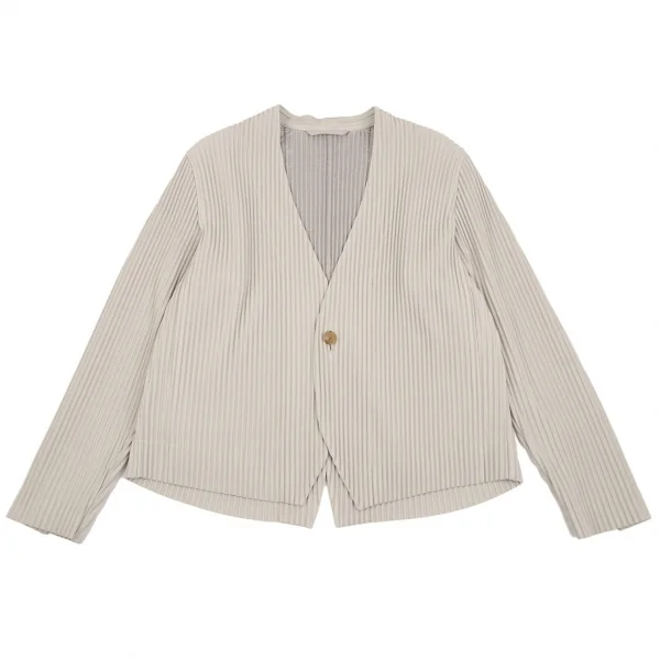 オムプリッセ イッセイ ミヤケHOMME PLISSE ISSEY MIYAKE プリーツノーカラージャケット ライトグレー1 K-111008_001
