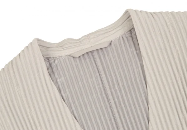 オムプリッセ イッセイ ミヤケHOMME PLISSE ISSEY MIYAKE プリーツノーカラージャケット ライトグレー1 K-111008_003