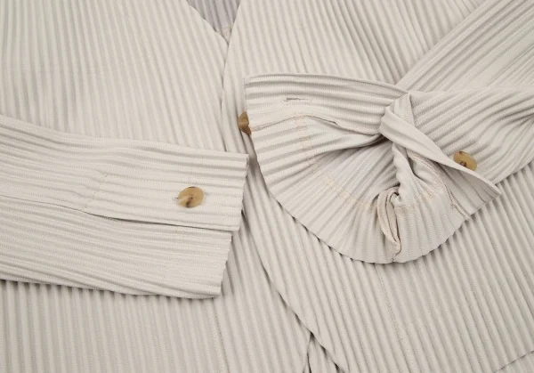 オムプリッセ イッセイ ミヤケHOMME PLISSE ISSEY MIYAKE プリーツノーカラージャケット ライトグレー1 K-111008_006