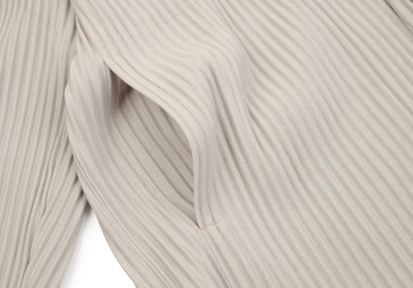 オムプリッセ イッセイ ミヤケHOMME PLISSE ISSEY MIYAKE プリーツノーカラージャケット ライトグレー1 K-111008_008