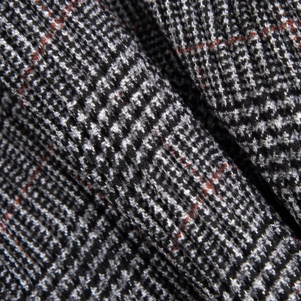 オムプリッセ イッセイ ミヤケHOMME PLISSE ISSEY MIYAKE プリーツグレンチェックプリントノーカラージャケット グレー2 K-111012_013