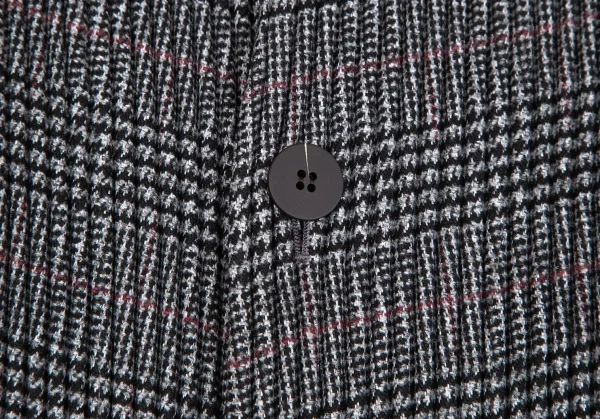 オムプリッセ イッセイ ミヤケHOMME PLISSE ISSEY MIYAKE プリーツグレンチェックプリントノーカラージャケット グレー2 K-111012_003