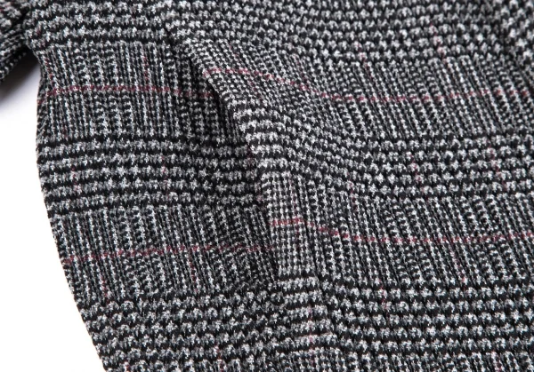 オムプリッセ イッセイ ミヤケHOMME PLISSE ISSEY MIYAKE プリーツグレンチェックプリントノーカラージャケット グレー2 K-111012_007