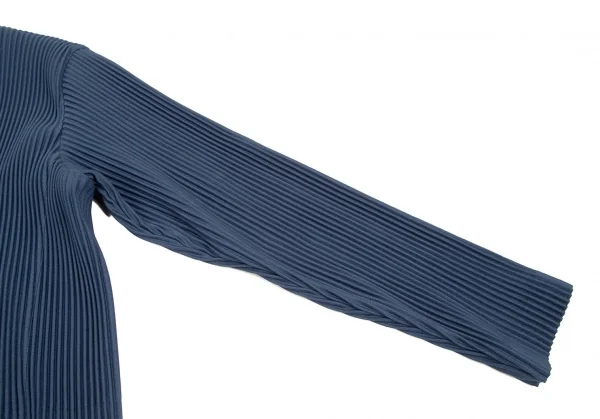 オムプリッセ イッセイ ミヤケHOMME PLISSE ISSEY MIYAKE プリーツノーカラーロングジャケット 紺4 K-111013_005