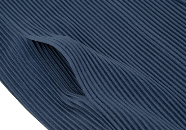 オムプリッセ イッセイ ミヤケHOMME PLISSE ISSEY MIYAKE プリーツノーカラーロングジャケット 紺4 K-111013_008