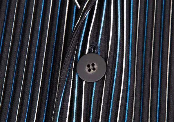 オムプリッセ イッセイ ミヤケHOMME PLISSE ISSEY MIYAKE プリーツストライプロングジャケット 黒白青3 K-111014_003