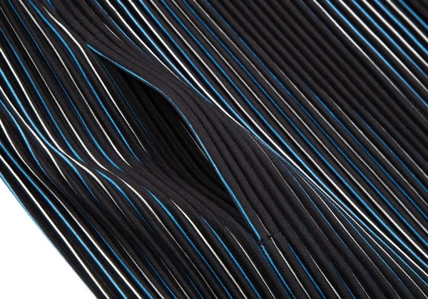 オムプリッセ イッセイ ミヤケHOMME PLISSE ISSEY MIYAKE プリーツストライプロングジャケット 黒白青3 K-111014_007