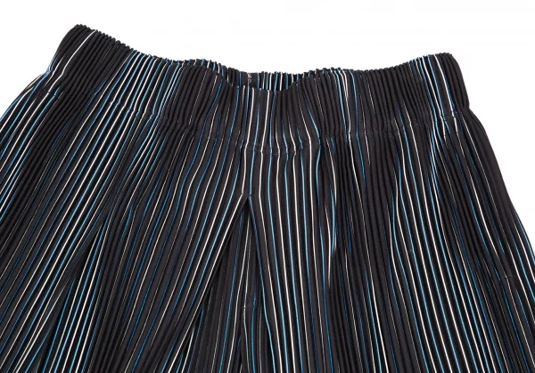 オムプリッセ イッセイ ミヤケHOMME PLISSE ISSEY MIYAKE サイドタックプリーツストライプワイドパンツ 黒白青3 K-111015_002