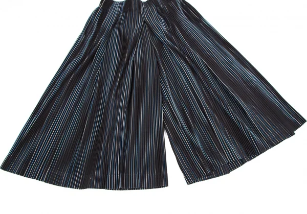 オムプリッセ イッセイ ミヤケHOMME PLISSE ISSEY MIYAKE サイドタックプリーツストライプワイドパンツ 黒白青3 K-111015_006