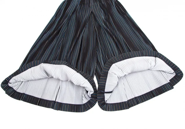 オムプリッセ イッセイ ミヤケHOMME PLISSE ISSEY MIYAKE サイドタックプリーツストライプワイドパンツ 黒白青3 K-111015_007