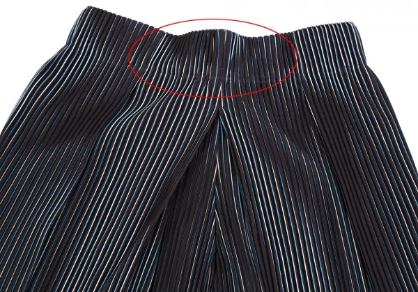 オムプリッセ イッセイ ミヤケHOMME PLISSE ISSEY MIYAKE サイドタックプリーツストライプワイドパンツ 黒白青3 K-111015_009
