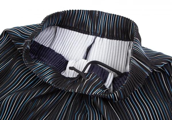 オムプリッセ イッセイ ミヤケHOMME PLISSE ISSEY MIYAKE プリーツストライプセットアップ 黒白青3 K-111016_013