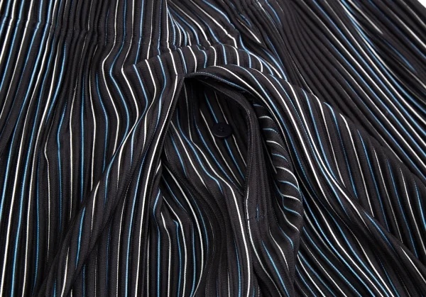 オムプリッセ イッセイ ミヤケHOMME PLISSE ISSEY MIYAKE プリーツストライプセットアップ 黒白青3 K-111016_014