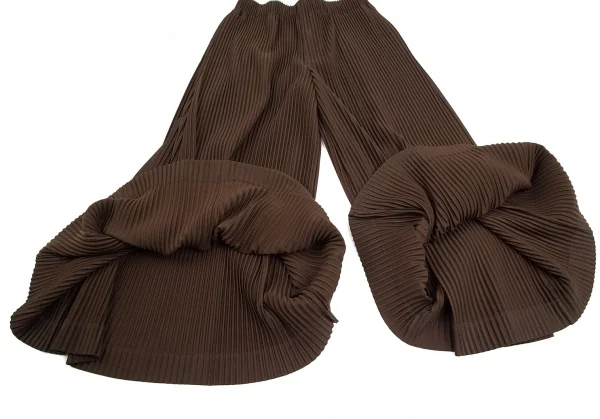 オムプリッセ イッセイ ミヤケHOMME PLISSE ISSEY MIYAKE サイドタックプリーツワイドパンツ 茶1 K-111018_010