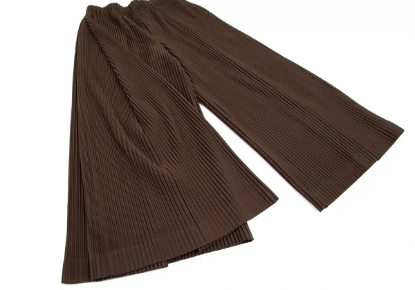 オムプリッセ イッセイ ミヤケHOMME PLISSE ISSEY MIYAKE サイドタックプリーツワイドパンツ 茶1 K-111018_008