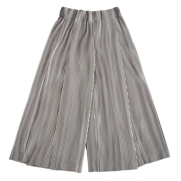 オムプリッセ イッセイ ミヤケHOMME PLISSE ISSEY MIYAKE プリーツストライプタックワイドパンツ ライトグレー茶2 K-111023_001