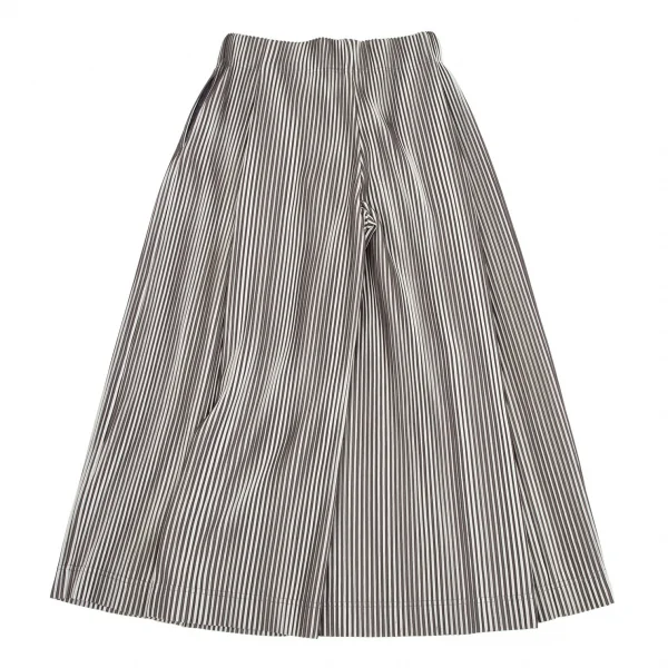 オムプリッセ イッセイ ミヤケHOMME PLISSE ISSEY MIYAKE プリーツストライプタックワイドパンツ ライトグレー茶2 K-111023_010