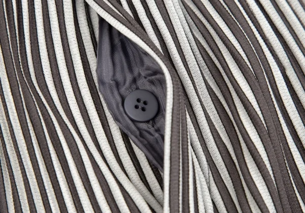 オムプリッセ イッセイ ミヤケHOMME PLISSE ISSEY MIYAKE プリーツストライプタックワイドパンツ ライトグレー茶2 K-111023_003