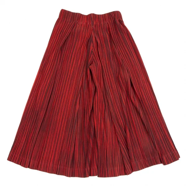 オムプリッセ イッセイ ミヤケHOMME PLISSE ISSEY MIYAKE プリーツストライプ袴パンツ 赤黒3 K-111024_011