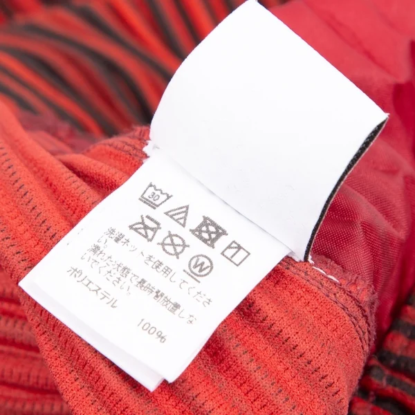 オムプリッセ イッセイ ミヤケHOMME PLISSE ISSEY MIYAKE プリーツストライプ袴パンツ 赤黒3 K-111024_016
