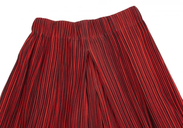 オムプリッセ イッセイ ミヤケHOMME PLISSE ISSEY MIYAKE プリーツストライプ袴パンツ 赤黒3 K-111024_002