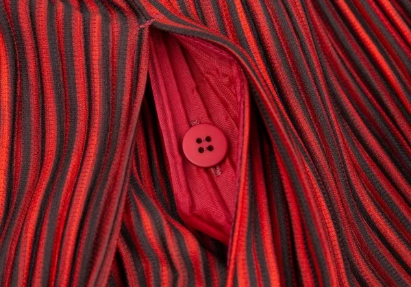 オムプリッセ イッセイ ミヤケHOMME PLISSE ISSEY MIYAKE プリーツストライプ袴パンツ 赤黒3 K-111024_003