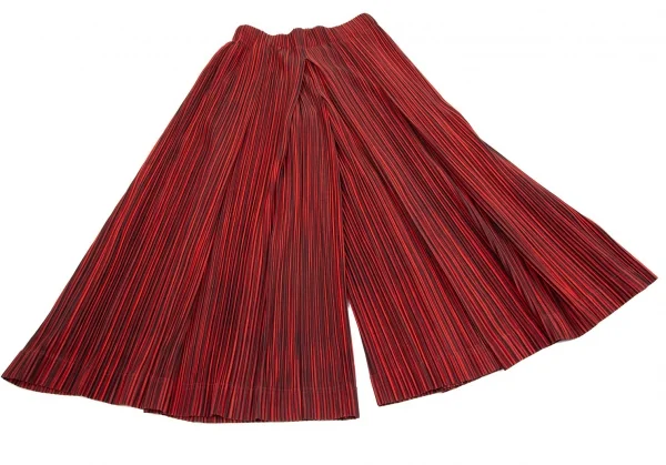 オムプリッセ イッセイ ミヤケHOMME PLISSE ISSEY MIYAKE プリーツストライプ袴パンツ 赤黒3 K-111024_007