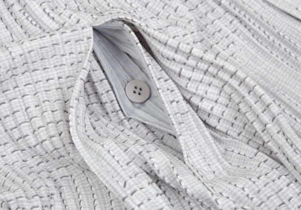 オムプリッセ イッセイ ミヤケHOMME PLISSE ISSEY MIYAKE 刺し子プリント袴パンツ ライトグレー3 K-111025_006