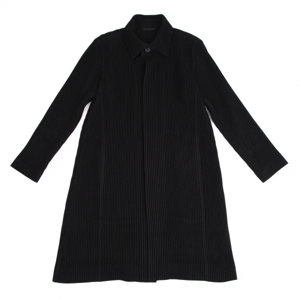 オムプリッセ イッセイ ミヤケHOMME PLISSE ISSEY MIYAKE ウールライクプリーツステンカラーコート 黒2 K-111027_001