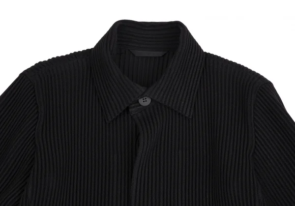 オムプリッセ イッセイ ミヤケHOMME PLISSE ISSEY MIYAKE ウールライクプリーツステンカラーコート 黒2 K-111027_002