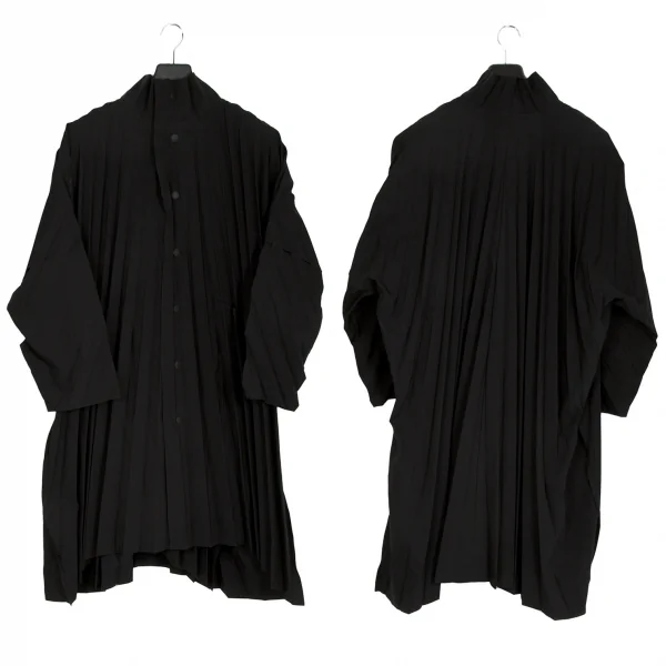 オムプリッセ イッセイ ミヤケHOMME PLISSE ISSEY MIYAKE ハンドプリーツエッジコート 黒1 K-111029_001