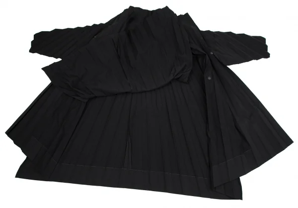 オムプリッセ イッセイ ミヤケHOMME PLISSE ISSEY MIYAKE ハンドプリーツエッジコート 黒1 K-111029_011