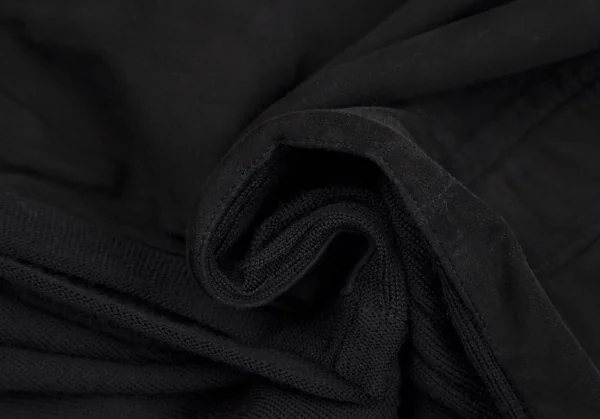 マドモアゼルノンノン ノンノNON NO Mademoiselle NON NON ゴートスウェード切替ニットカーディガンベスト 黒L K-111037_011