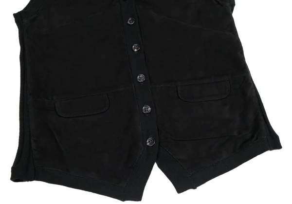 マドモアゼルノンノン ノンノNON NO Mademoiselle NON NON ゴートスウェード切替ニットカーディガンベスト 黒L K-111037_006