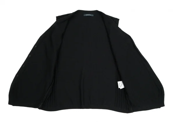 マドモアゼルノンノン ノンノNON NO Mademoiselle NON NON ゴートスウェード切替ニットカーディガンベスト 黒L K-111037_008