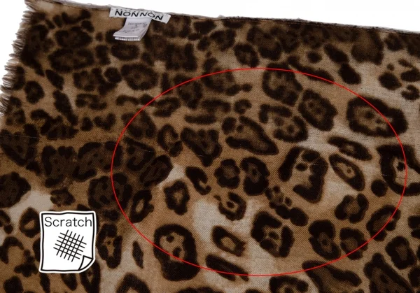 マドモアゼルノンノンMademoiselle NON NON レオパードニードルパンチペイズリーストール 茶ベージュ K-111043_003